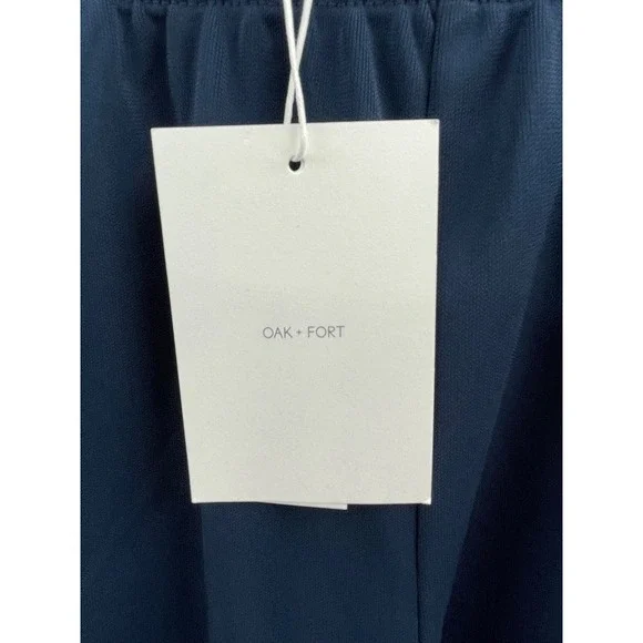 NWT OAK + FORT High Waist Sweat Short Men's XS Navy Blue White Striped Classic - Picture 7 of 11